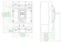 Ex9 Series M4 Molded Case Circuit Breakers - Dimensions