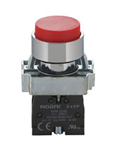 Bouton-poussoir 22 millimètres (mm) et contacts 1 normalement fermé (NF), rouge, en saillie à rappel non lumineux série Ex9PBL (Ex9PBL42)