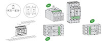 Interruptores automáticos de caja moldeada serie Ex9 - M1 - Pueden alimentarse de manera inversa (posiciones de montaje)
