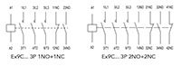 Ex9C Series 9 to 38 Ampere (A) Current Standard IEC Contactors - Wiring Diagram
