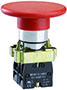 Pulsador sin iluminación momentáneo con cabezal tipo hongo de 60 mm de diámetro, color rojo, 2 contactos NA, serie Ex9PBR